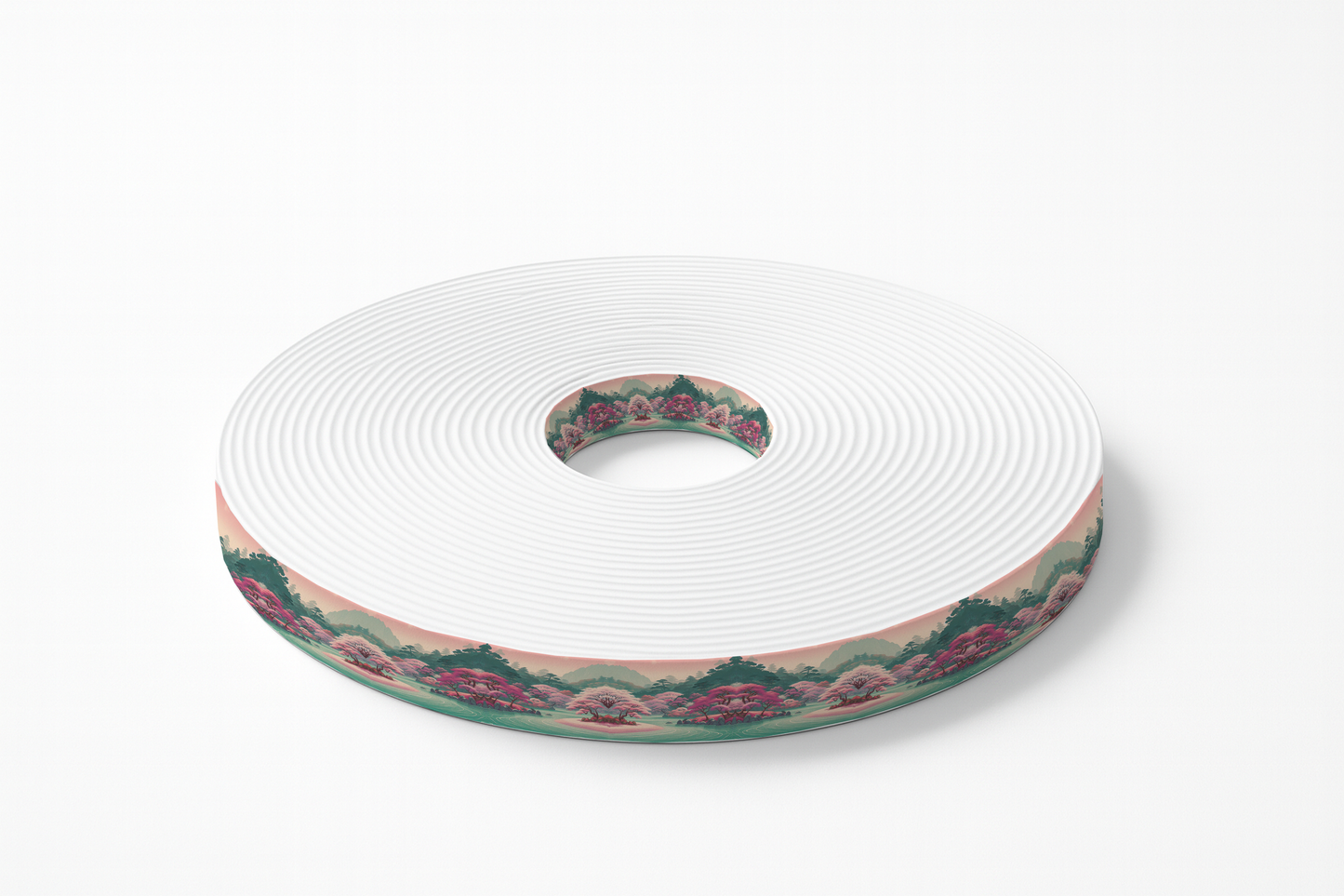 BioThane imprimé – Paysage Enchanteur Rose & Vert