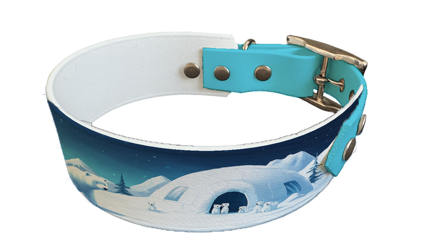 Collier bicolore large pour chien en BioThane® imprimé – Collection animaux sauvages– 38/25 mm