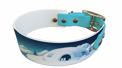 Collier bicolore large pour chien en BioThane® imprimé – Collection animaux sauvages– 38/25 mm
