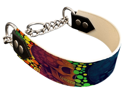 Martingale pour chien en BioThane® imprimé – Collection tête de mort– 38mm