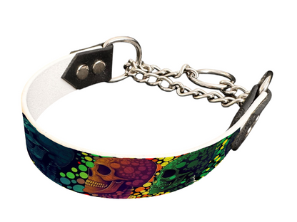 Martingale pour chien en BioThane® imprimé – Collection tête de mort– 25mm
