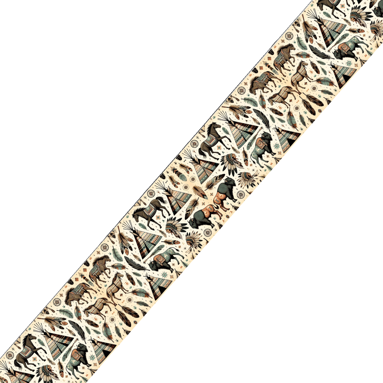 Collier double large pour chien en BioThane® imprimé – Collection Tribal – 25/19 mm