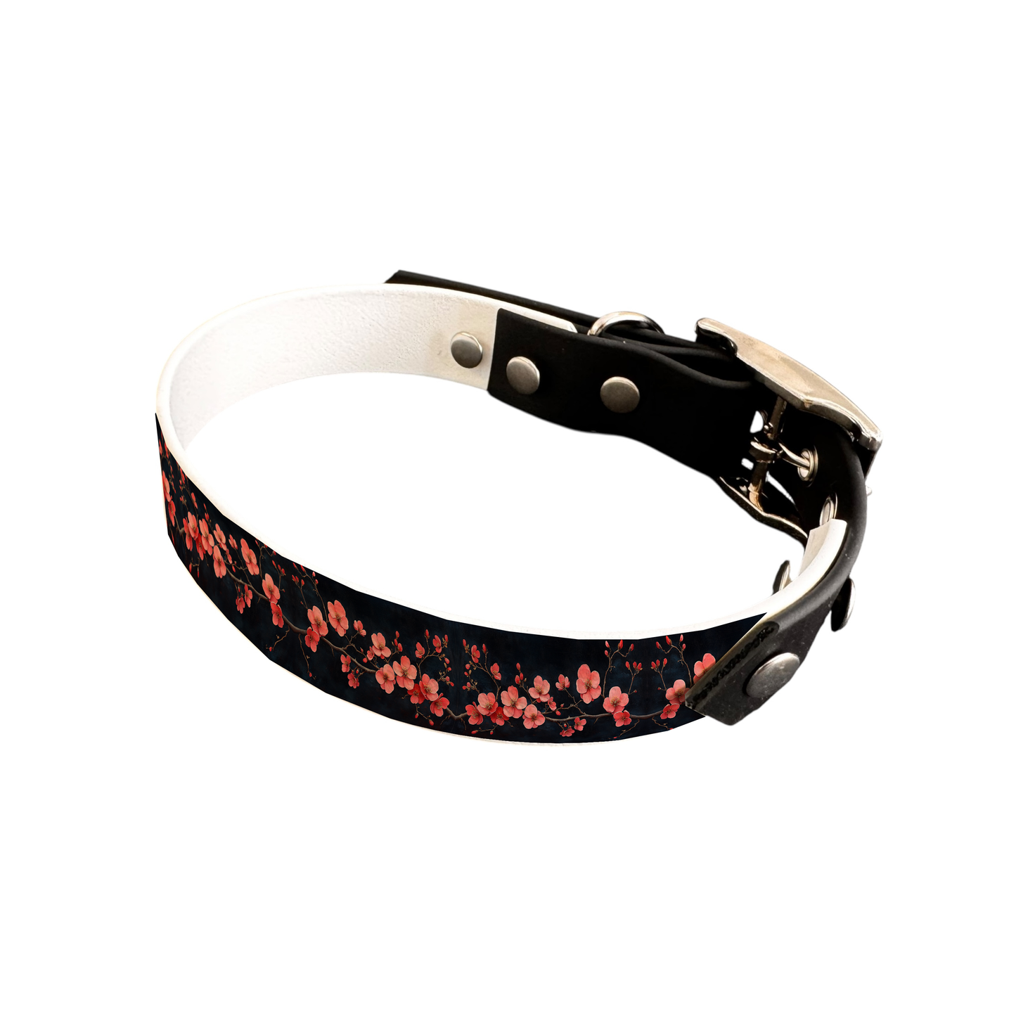 Collier bicolore large pour chien en BioThane® imprimé – Collection plantes et fleurs – 19 mm
