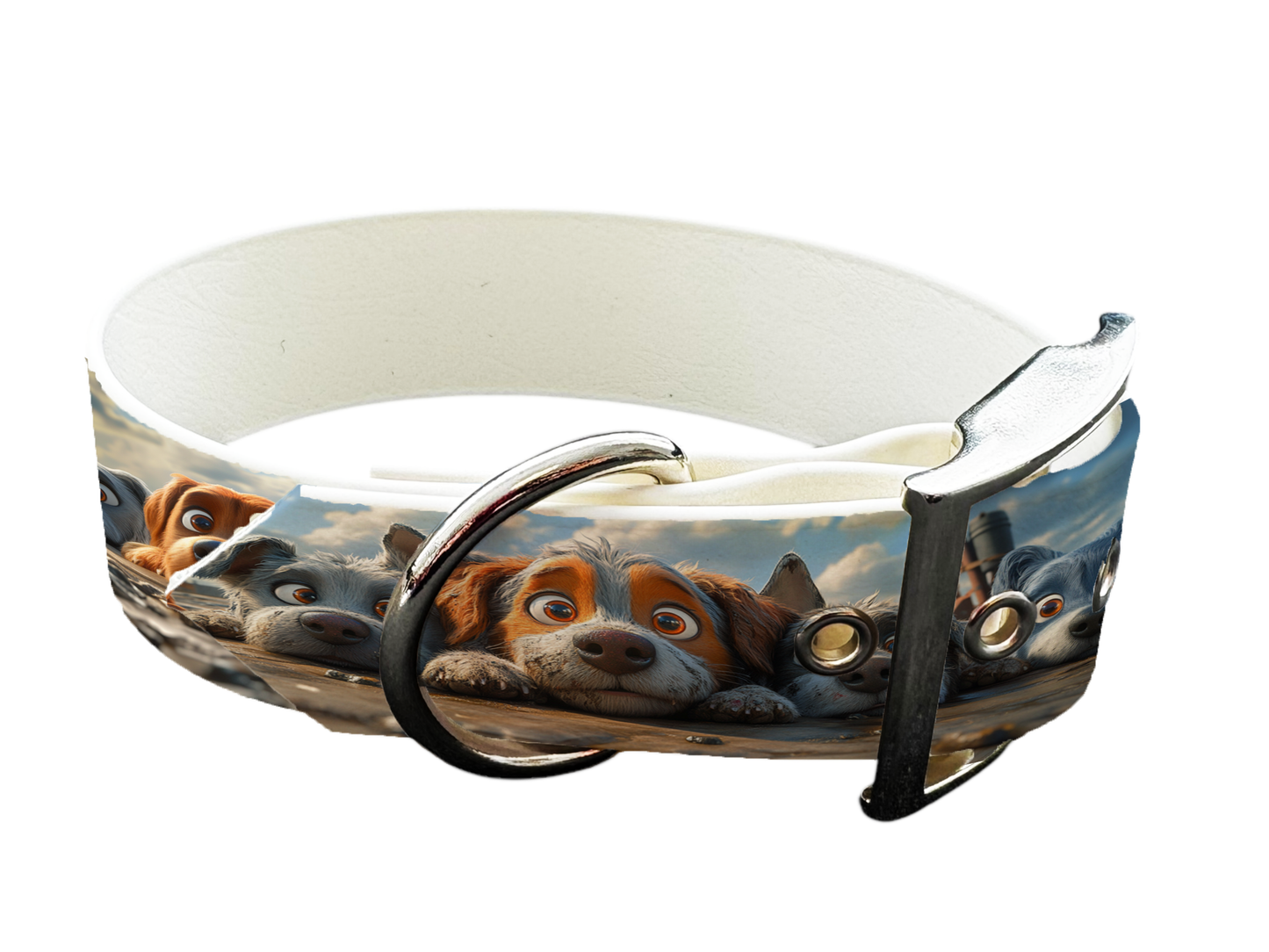 Collier large pour chien en BioThane® imprimé – Collection chiens– 38mm