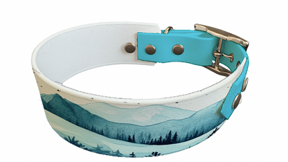 Collier bicolore large pour chien en BioThane® imprimé – Collection paysage– 38/25 mm