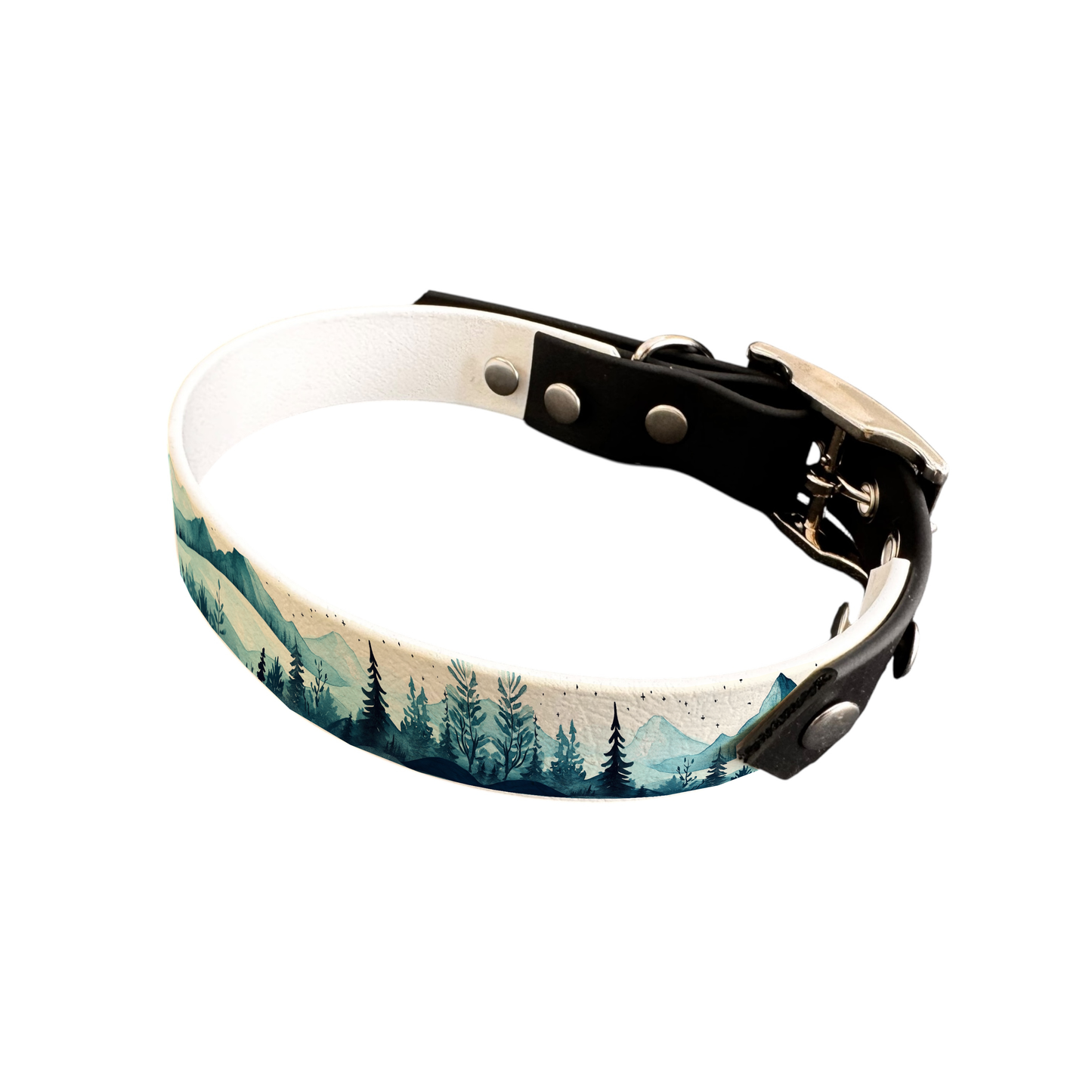 Collier bicolore large pour chien en BioThane® imprimé – Collection paysage– 25 mm