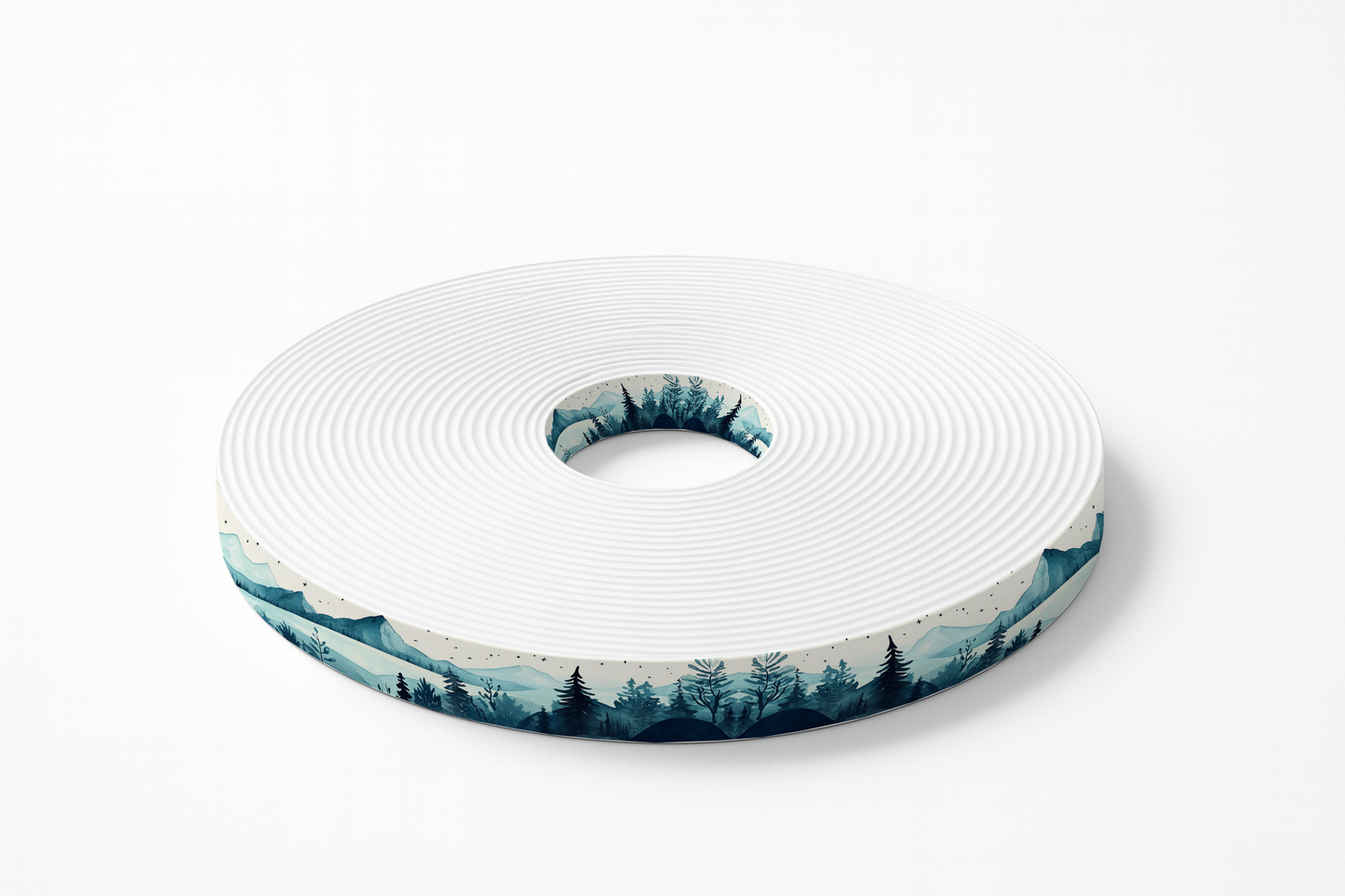 BioThane imprimé - Montagne en aquarelle bleue