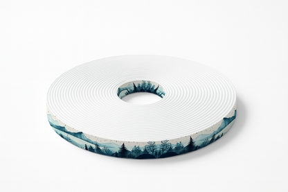 BioThane imprimé - Montagne en aquarelle bleue