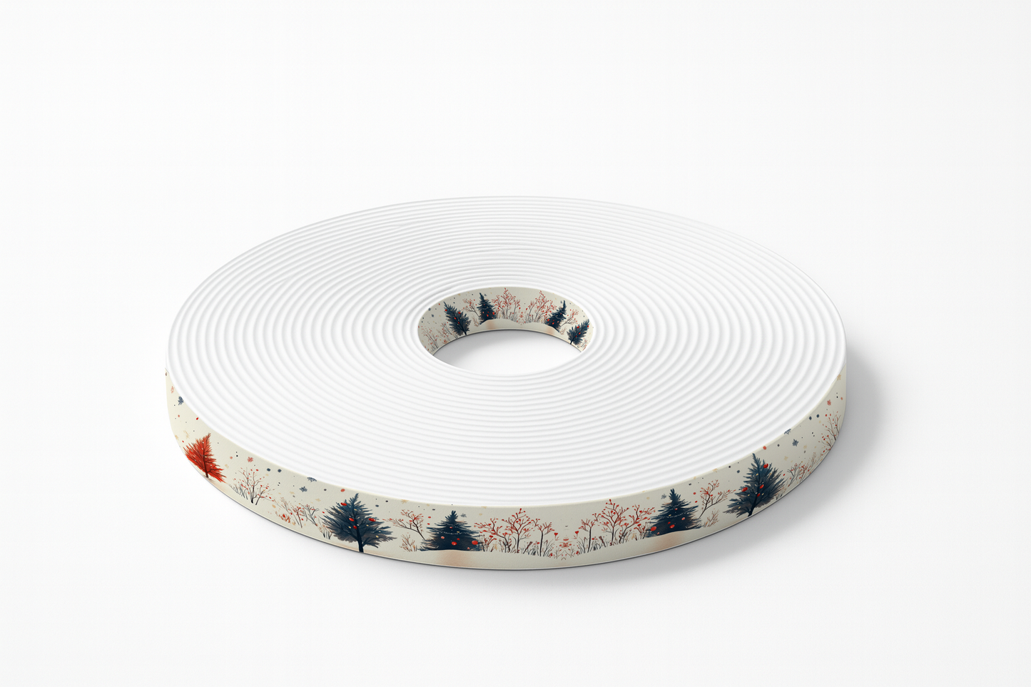 Forêt festive en rouge et bleu nuit