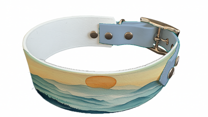 Collier bicolore large pour chien en BioThane® imprimé – Collection paysage– 38/25 mm