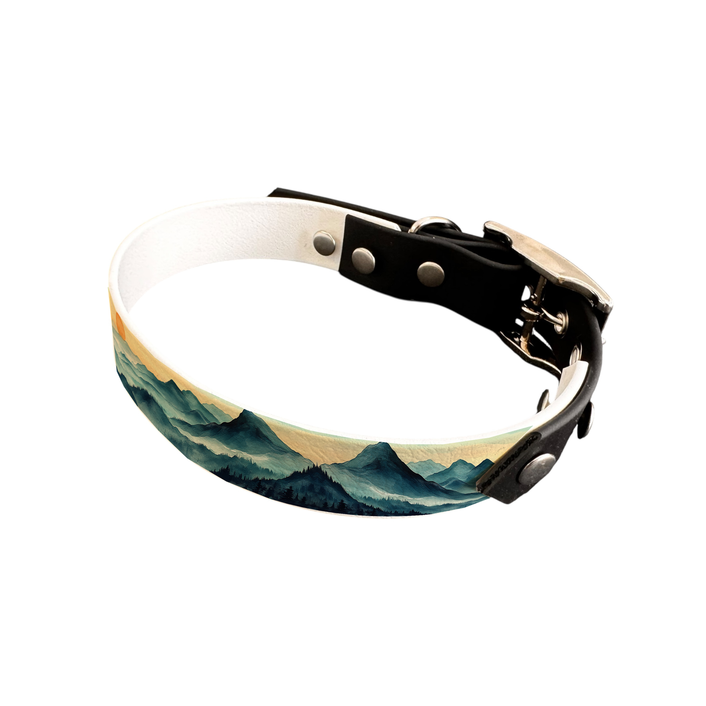 Collier bicolore large pour chien en BioThane® imprimé – Collection paysage– 25 mm