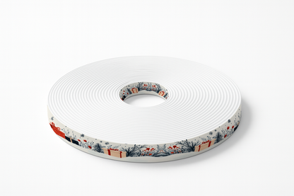 BioThane imprimé – Motif Paquets cadeaux & feuillages d’hiver