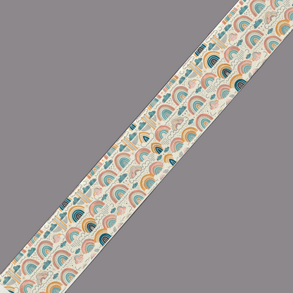 BioThane® imprimé – Arc-en-ciel & Nuages pastel (vendu au mètre)