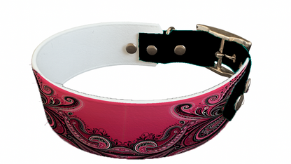 Collier bicolore large pour chien en BioThane® imprimé – Collection abstrait – 38/25 mm