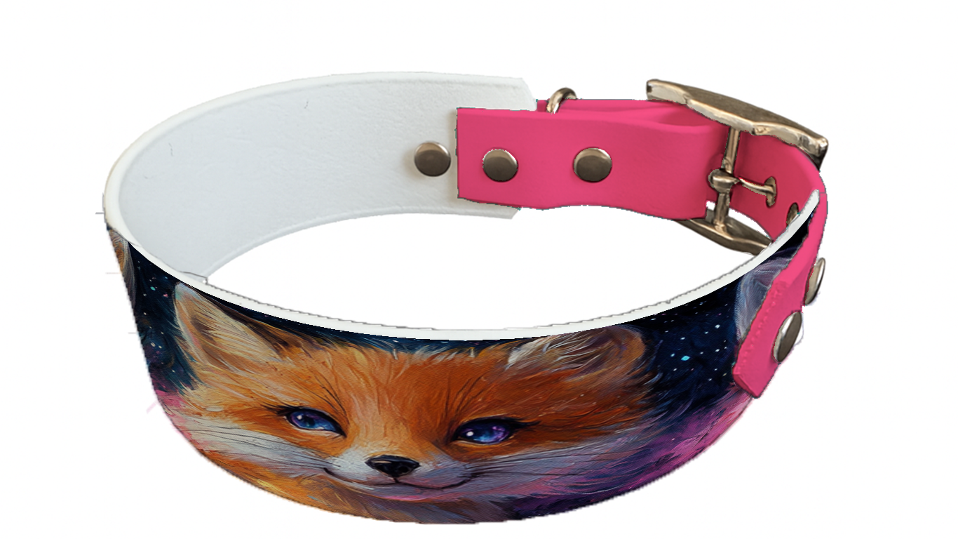 Collier bicolore large pour chien en BioThane® imprimé – Collection animaux sauvages– 38/25 mm