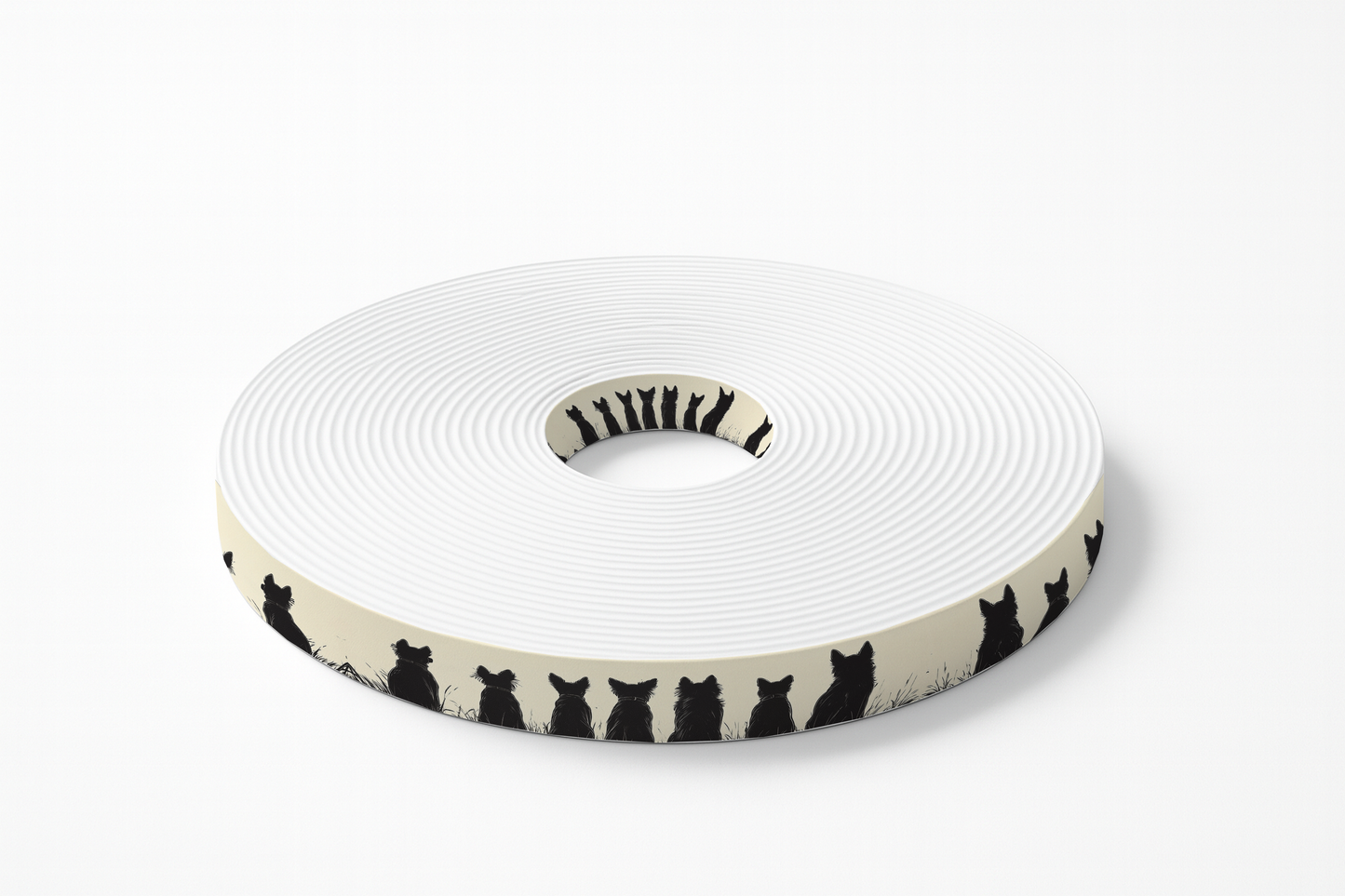 BioThane imprimé – Chiens silhouettes noires dans les herbes