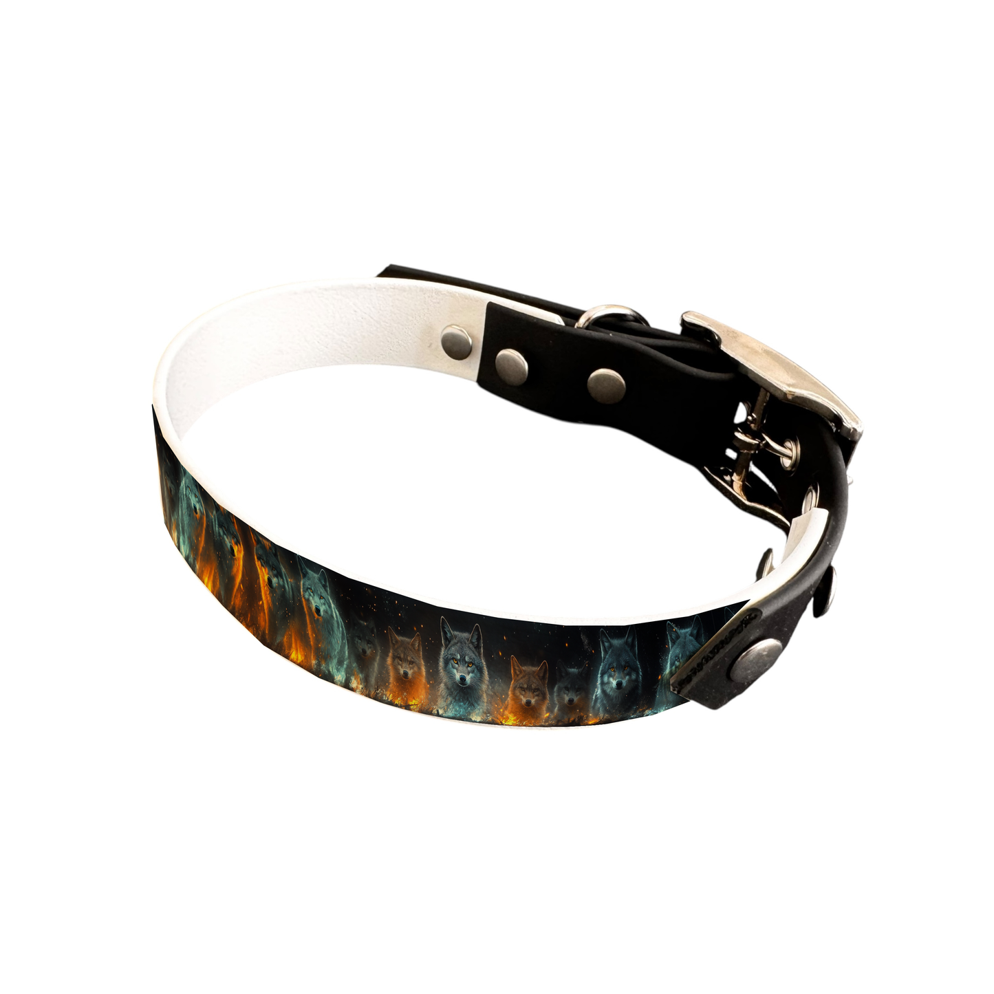 Collier bicolore large pour chien en BioThane® imprimé – Collection chiens– 19 mm