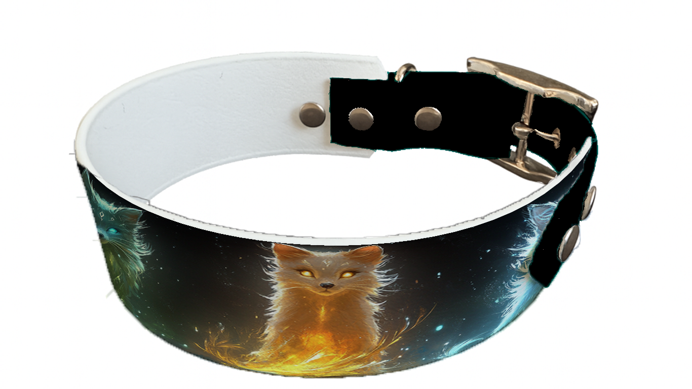 Collier bicolore large pour chien en BioThane® imprimé – Collection animaux sauvages– 38/25 mm