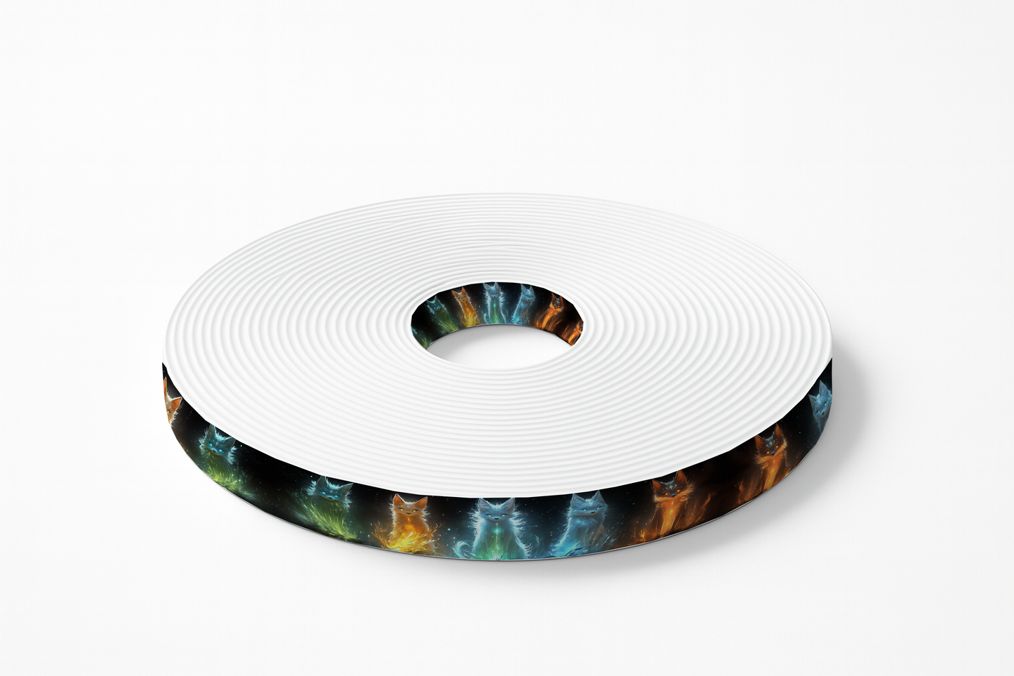 Motif BioThane imprimé – Loups galactiques multicolores