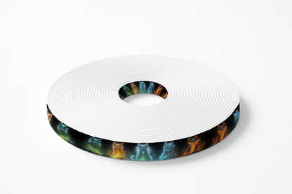 Motif BioThane imprimé – Loups galactiques multicolores