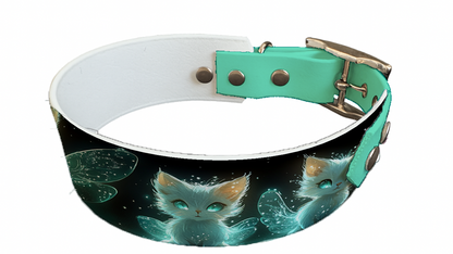 Collier bicolore large pour chien en BioThane® imprimé – Collection monstres et créatures imaginaires– 38/25 mm