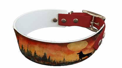 Collier bicolore large pour chien en BioThane® imprimé – Collection chiens– 38/25 mm