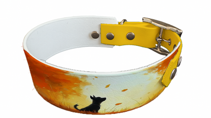Collier bicolore large pour chien en BioThane® imprimé – Collection chiens– 38/25 mm