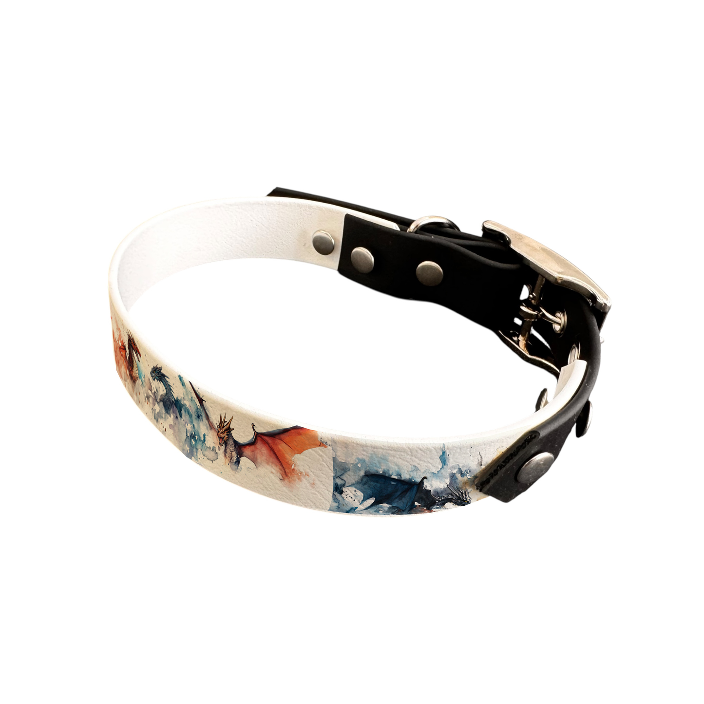 Collier bicolore pour chien en BioThane® imprimé – Collection monstres et créatures imaginaires– 19 mm