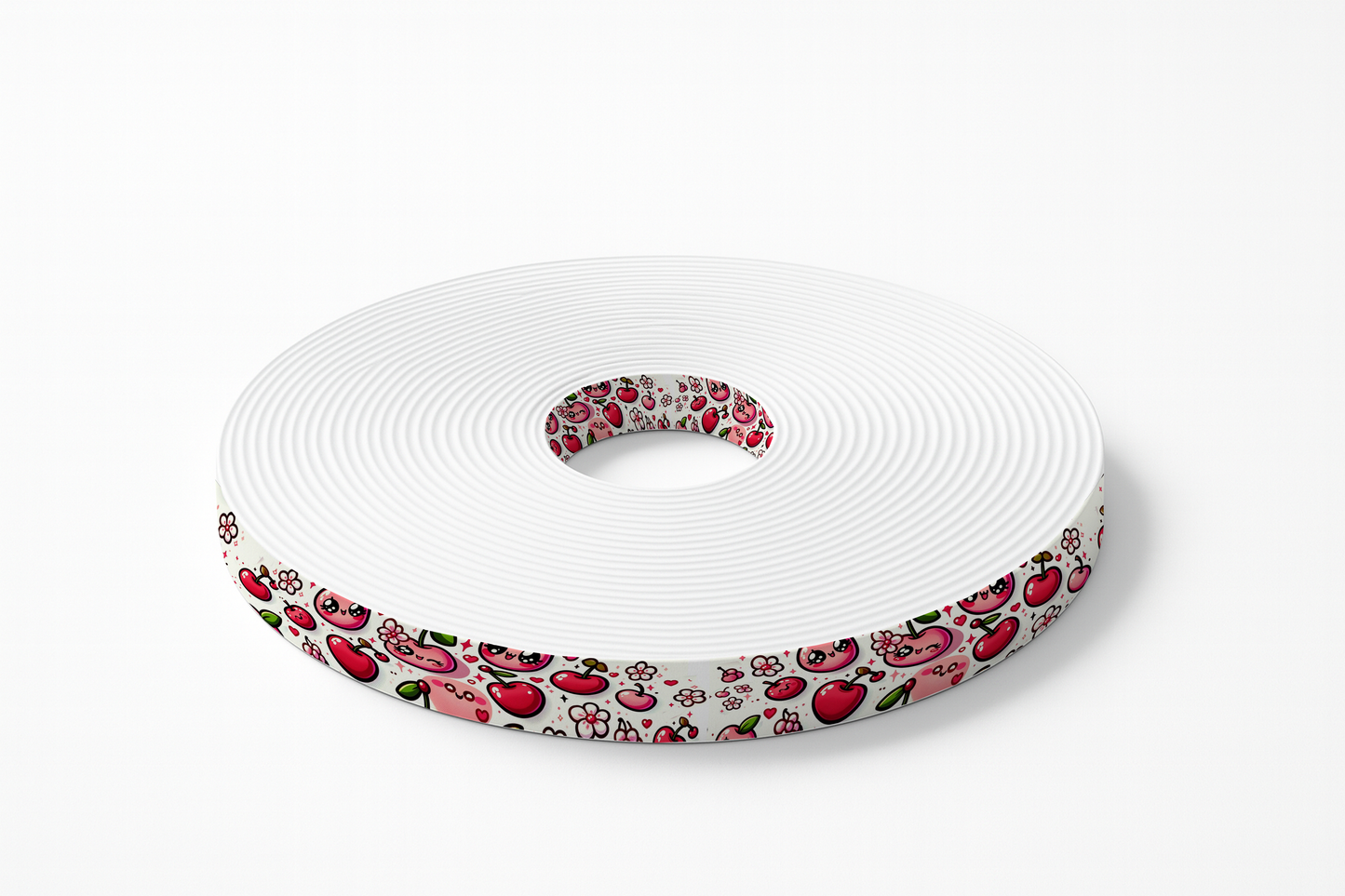 Sangle BioThane® Gourmande – Motif Cerises Kawaii