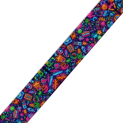 Collier bicolore large pour chien en BioThane® imprimé – Collection pop art– 38/25 mm