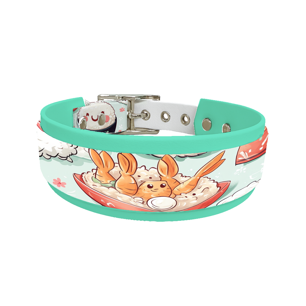 Collier double large pour chien en BioThane® imprimé – Collection gourmandise – 25/19mm
