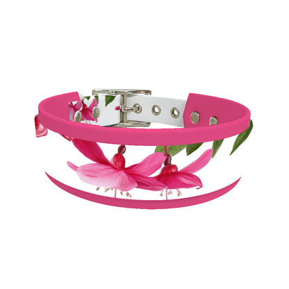 Collier double large pour chien en BioThane® imprimé – Collection plantes et fleurs – 25/19 mm