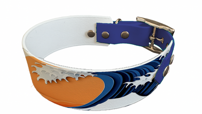 Collier bicolore large pour chien en BioThane® imprimé – Collection paysage– 38/25 mm