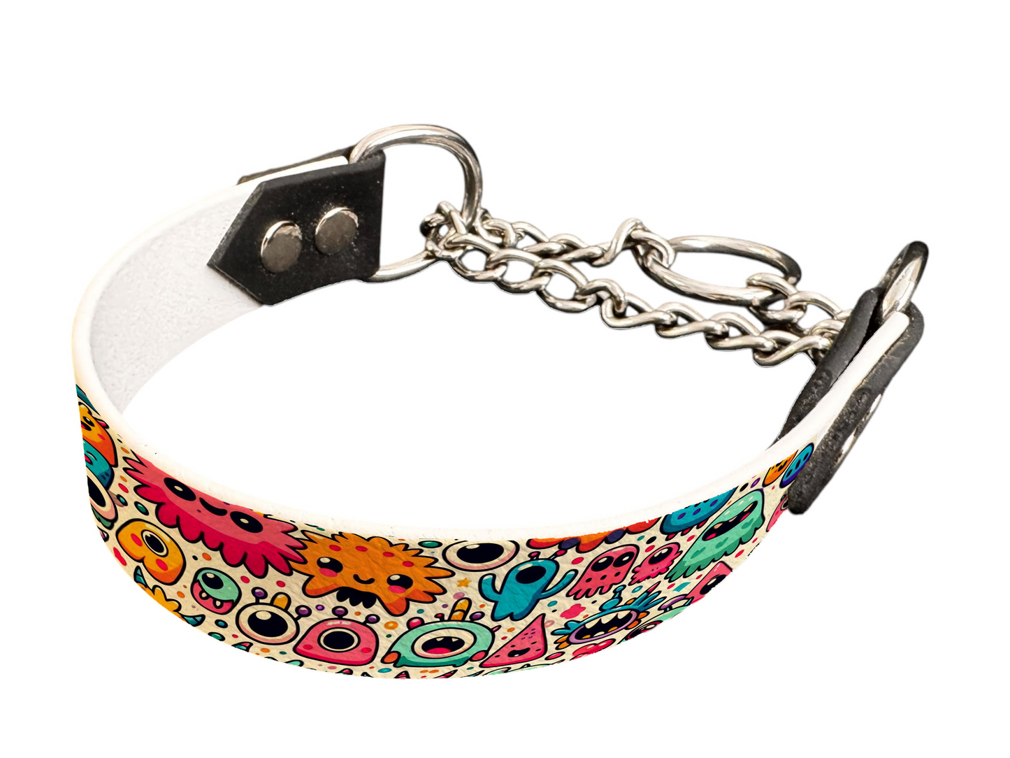 martingale pour chien en BioThane® imprimé – Collection monstres et créatures imaginaires– 25mm