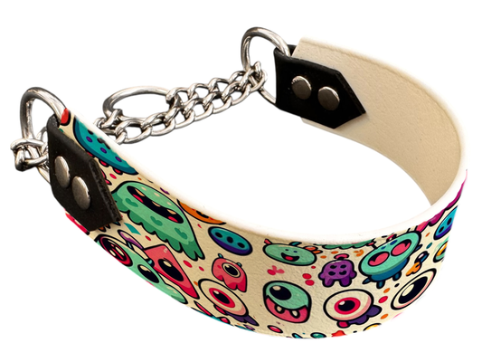 martingale pour chien en BioThane® imprimé – Collection monstres et créatures imaginaires– 38mm