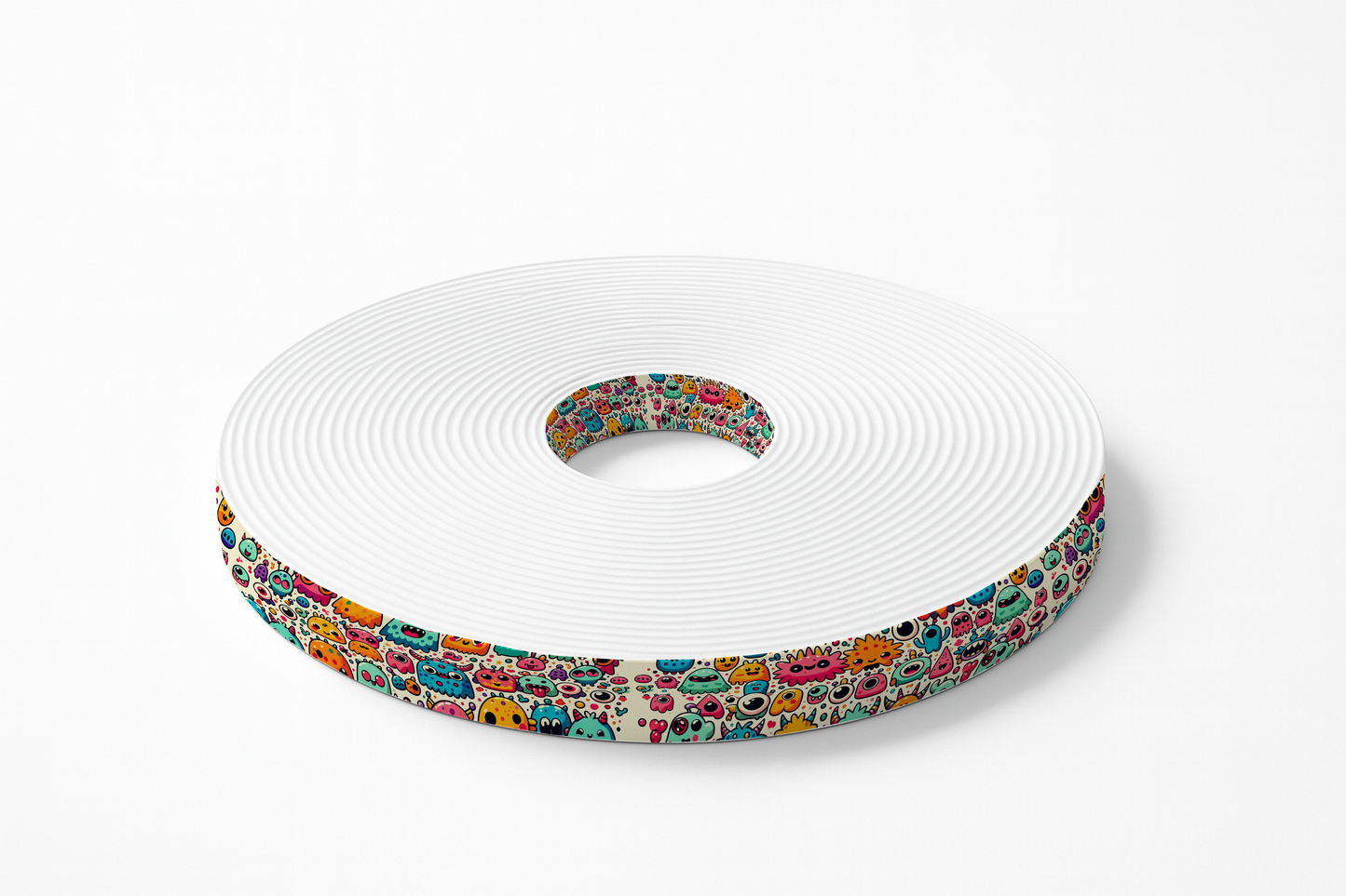 Sangle BioThane® imprimée – Monstrouillettes colorées