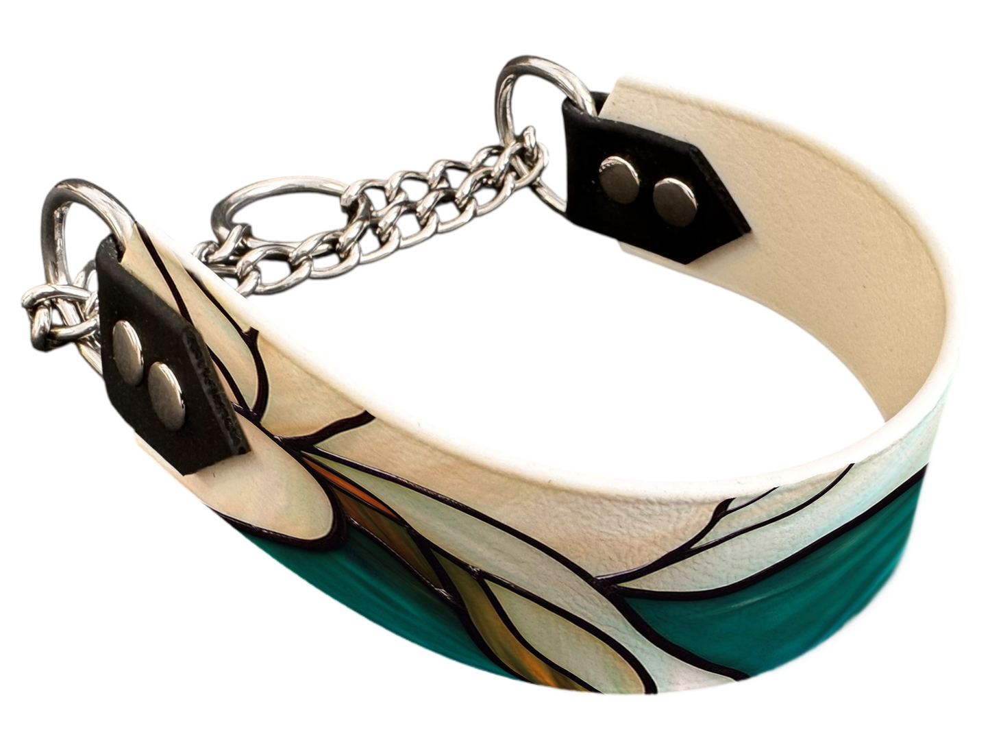 Martingale pour chien en BioThane® imprimé – Collection plantes et fleurs – 38mm