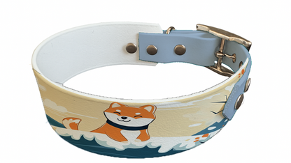 Collier bicolore large pour chien en BioThane® imprimé – Collection chiens– 38/25 mm