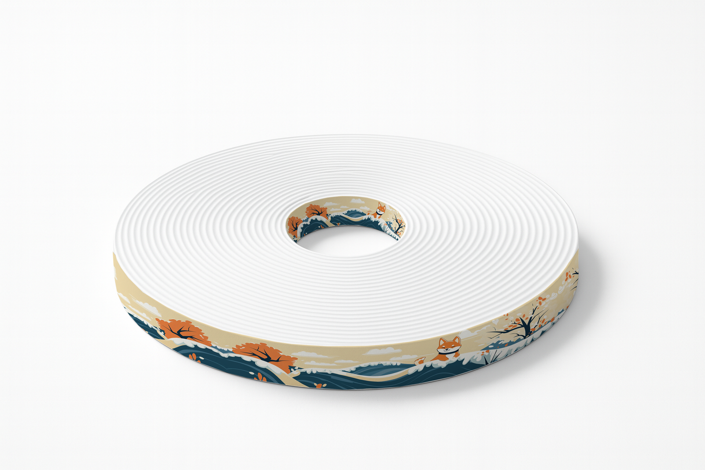 BioThane imprimé - Motif Shiba Inu dans paysage automnal