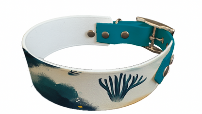 Collier bicolore large pour chien en BioThane® imprimé – Collection paysage– 38/25 mm