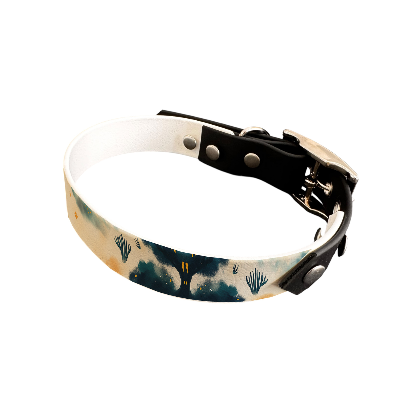 Collier bicolore large pour chien en BioThane® imprimé – Collection paysage– 25 mm