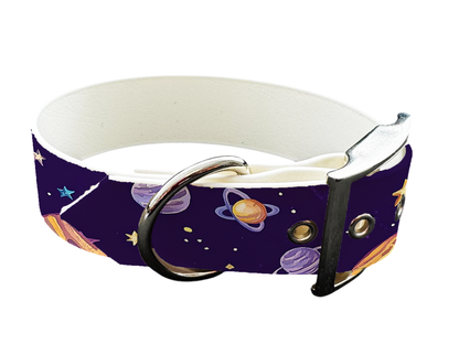 Collier large pour chien en BioThane® imprimé – Collection galaxie – 25mm