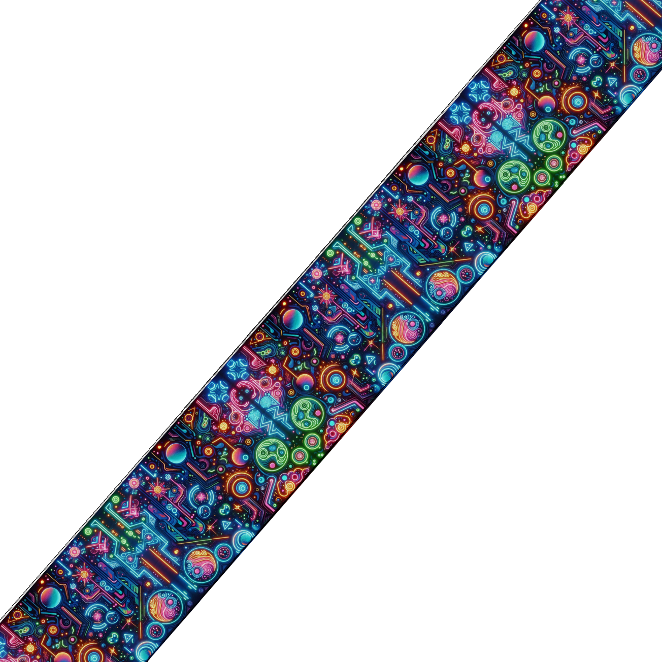 Collier bicolore large pour chien en BioThane® imprimé – Collection pop art– 38/25 mm