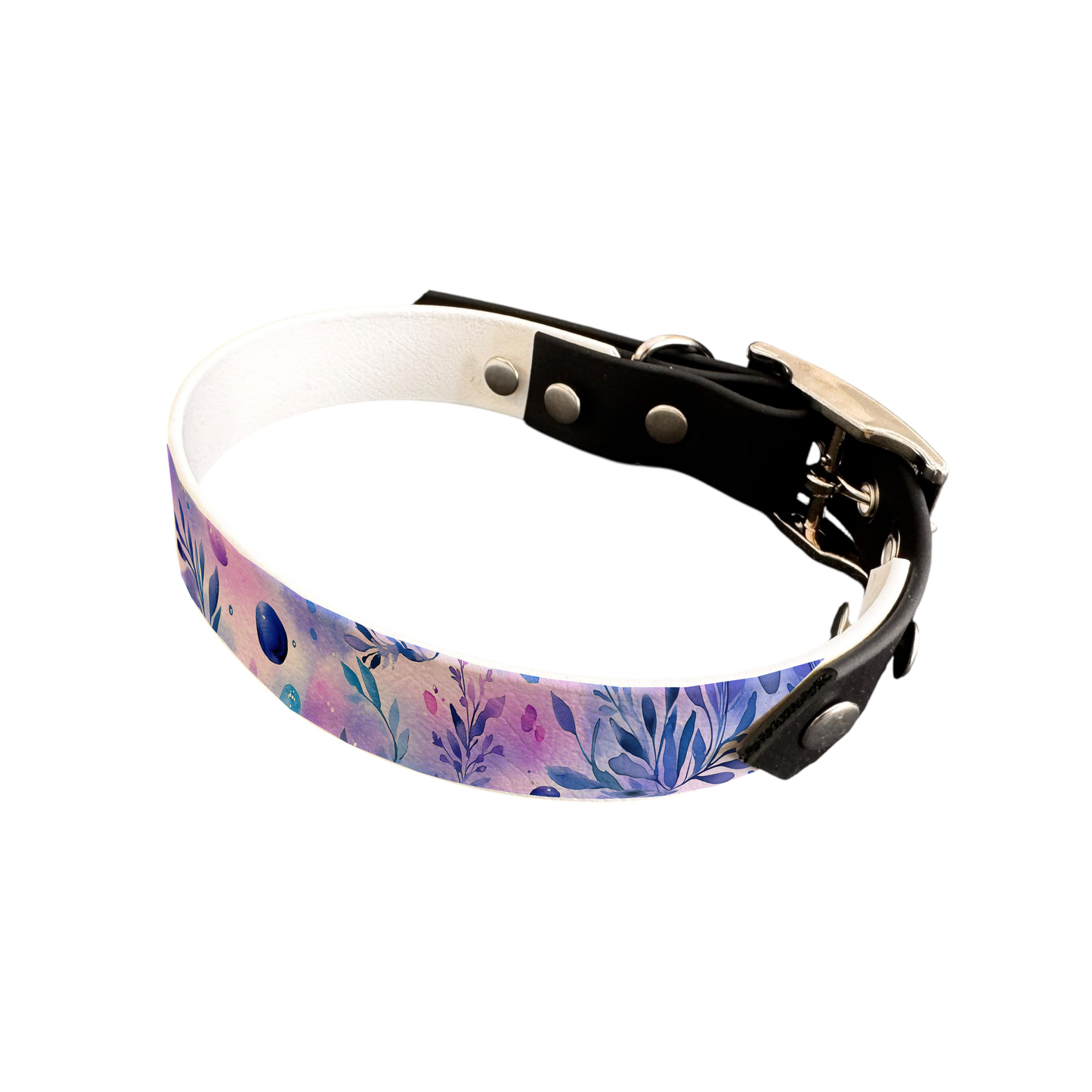 Collier bicolore large pour chien en BioThane® imprimé – Collection galaxie – 25 mm