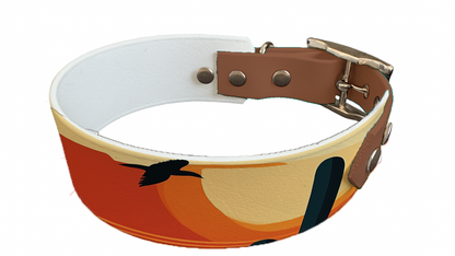 Collier bicolore large pour chien en BioThane® imprimé – Collection paysage– 38/25 mm