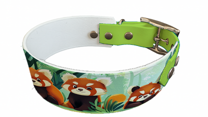 Collier bicolore large pour chien en BioThane® imprimé – Collection animaux pop/kawaii – 38/25 mm