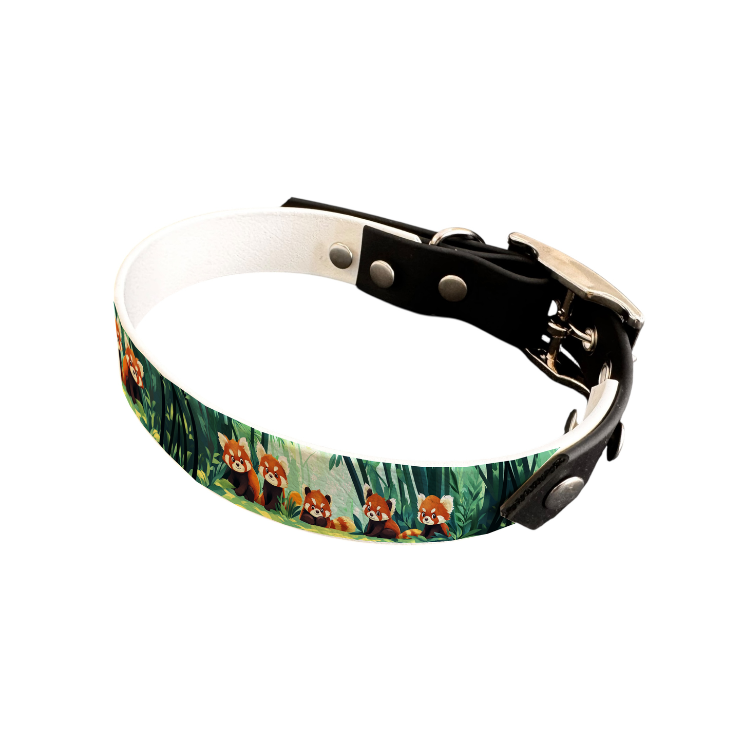 Collier bicolore large pour chien en BioThane® imprimé – Collection animaux pop/kawaii – 25 mm