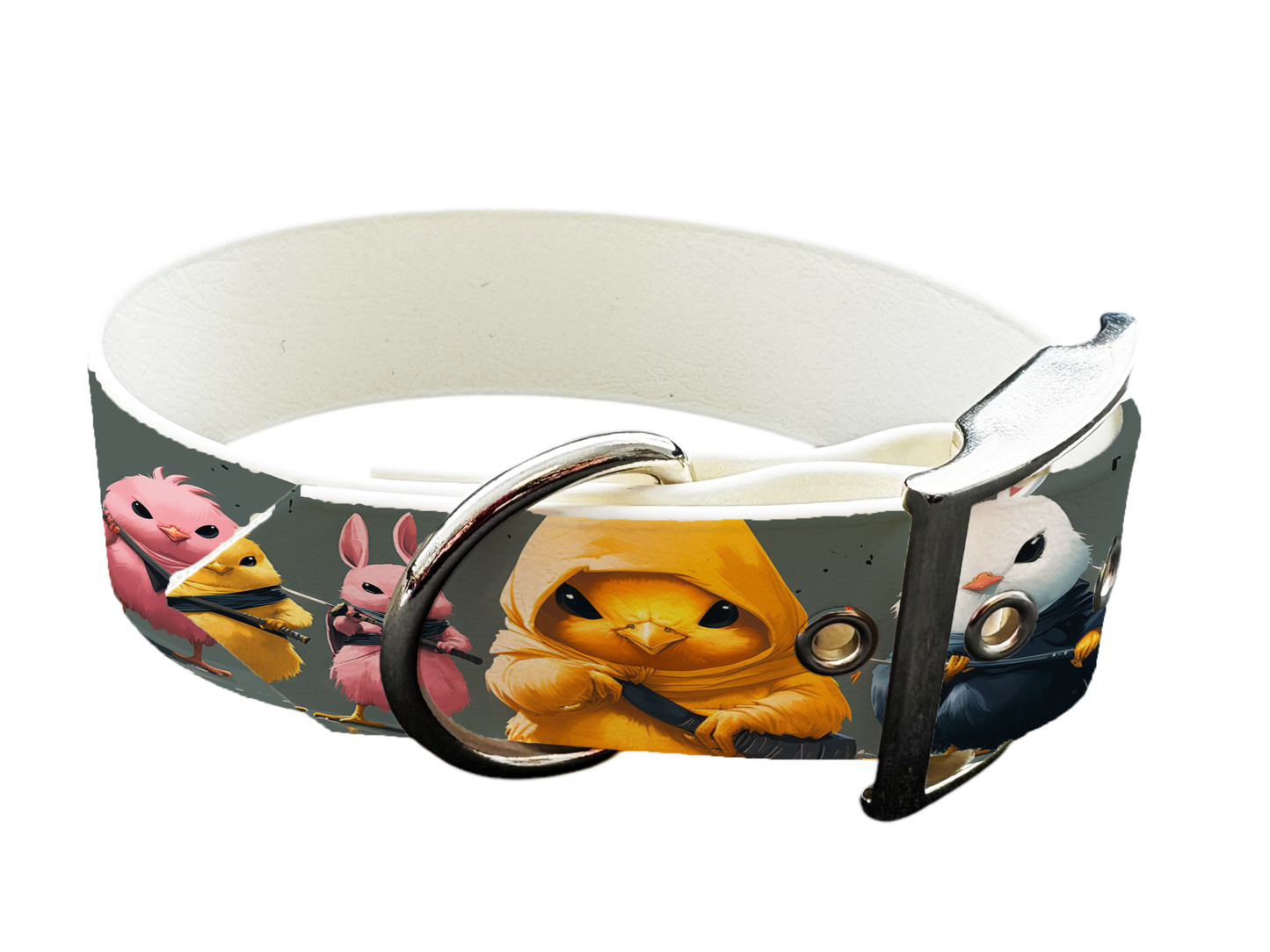 Collier large pour chien en BioThane® imprimé – Collection animaux pop/kawaii – 25mm