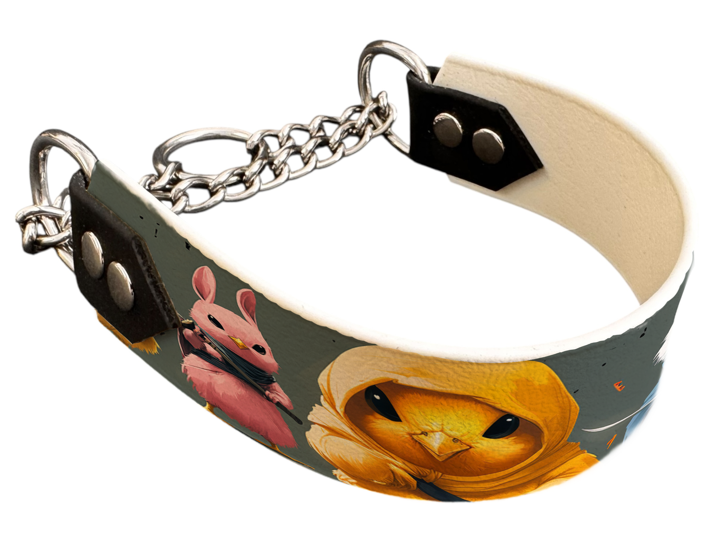 Martingale pour chien en BioThane® imprimé – Collection animaux pop/kawaii – 38mm