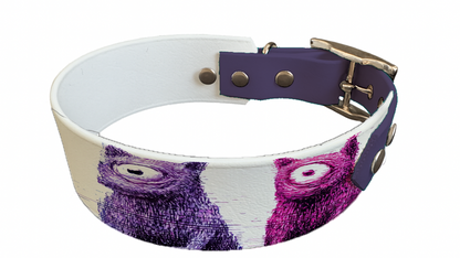 Collier bicolore large pour chien en BioThane® imprimé – Collection chiens– 38/25 mm